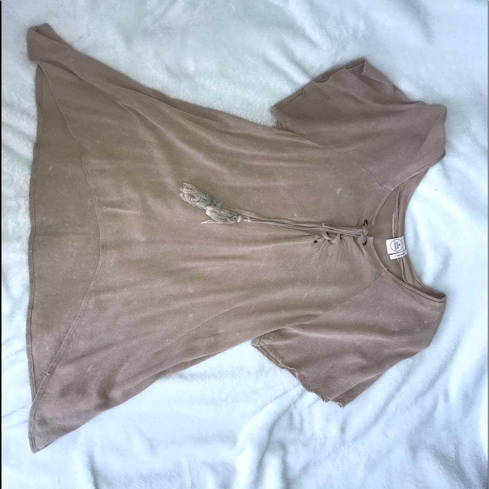 tan semi blouse